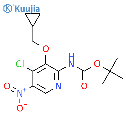 Tert-Butyl (4-chloro-3-(cyclopropylmethoxy)-5-nitropyridin-2-yl)carbamate structure