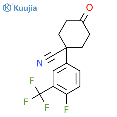 1-(4-Fluoro-3-(trifluoromethyl)phenyl)-4-oxocyclohexanecarbonitrile structure