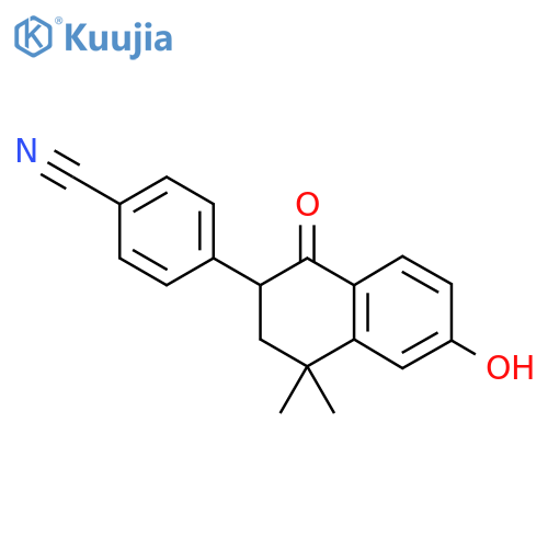 4-(6-Hydroxy-4,4-dimethyl-1-oxo-1,2,3,4-tetrahydronaphthalen-2-yl)benzonitrile structure