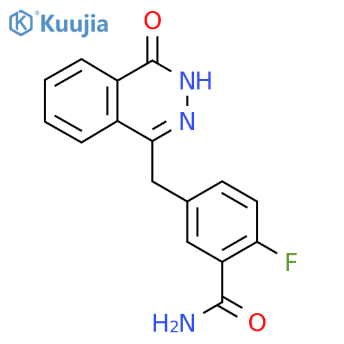 2-Fluoro-5-((4-oxo-3,4-dihydrophthalazin-1-yl)methyl)benzamide structure