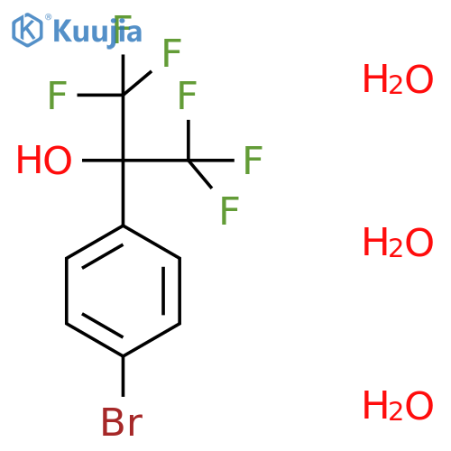 2-(4-Bromophenyl)-1,1,1,3,3,3-hexafluoropropan-2-ol trihydrate structure
