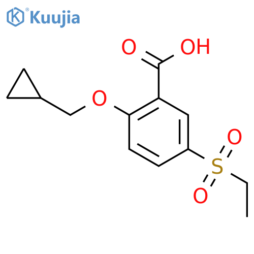 2-(Cyclopropylmethoxy)-5-(ethylsulfonyl)benzoic acid structure