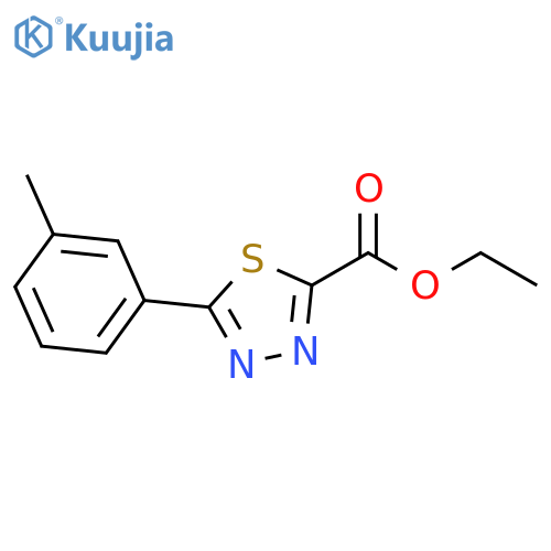 Ethyl 5-(3-methylphenyl)-1,3,4-thiadiazole-2-carboxylate structure