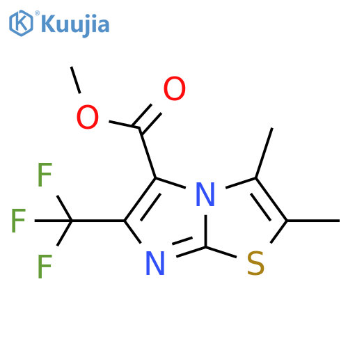 Imidazo[2,1-b]thiazole-5-carboxylic acid, 2,3-dimethyl-6-(trifluoromethyl)-, methyl ester structure