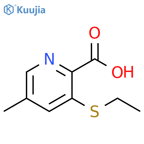 2-Pyridinecarboxylic acid, 3-(ethylthio)-5-methyl- structure