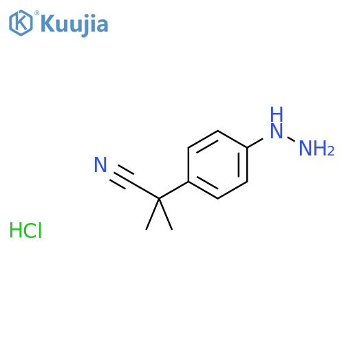 2-(4-Hydrazinylphenyl)-2-methylpropanenitrile hydrochloride structure