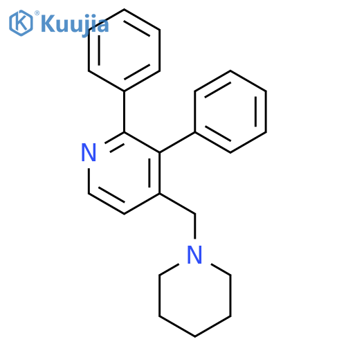 Pyridine, 2,3-diphenyl-4-(1-piperidinylmethyl)- structure