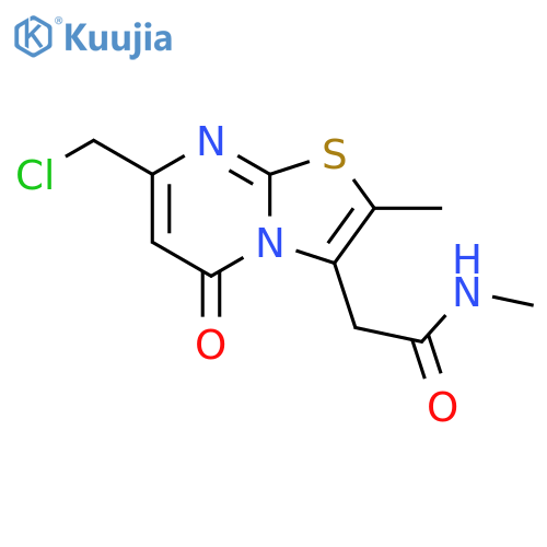 5H-Thiazolo[3,2-a]pyrimidine-3-acetamide, 7-(chloromethyl)-N,2-dimethyl-5-oxo- structure
