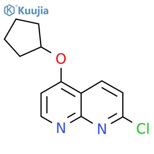 2-Chloro-5-(cyclopentyloxy)-1,8-naphthyridine structure