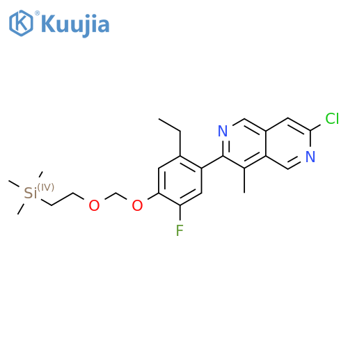 7-Chloro-3-(2-ethyl-5-fluoro-4-((2-(trimethylsilyl)ethoxy)methoxy)phenyl)-4-methyl-2,6-naphthyridine structure