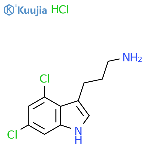 3-(4,6-Dichloro-1H-indol-3-yl)propan-1-amine hydrochloride structure