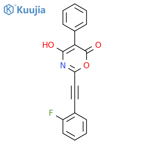 2-((2-Fluorophenyl)ethynyl)-4-hydroxy-5-phenyl-6H-1,3-oxazin-6-one structure