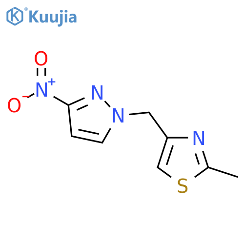 Thiazole, 2-methyl-4-[(3-nitro-1H-pyrazol-1-yl)methyl]- structure