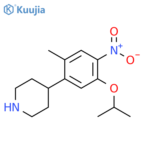 Piperidine, 4-[2-methyl-5-(1-methylethoxy)-4-nitrophenyl]- structure