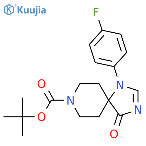 Tert-Butyl 1-(4-fluorophenyl)-4-oxo-1,3,8-triazaspiro[4.5]dec-2-ene-8-carboxylate structure