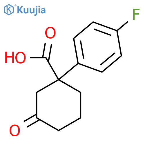 1-(4-Fluorophenyl)-3-oxocyclohexanecarboxylic acid structure
