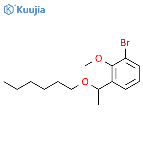 1-Bromo-3-(1-(hexyloxy)ethyl)-2-methoxybenzene structure