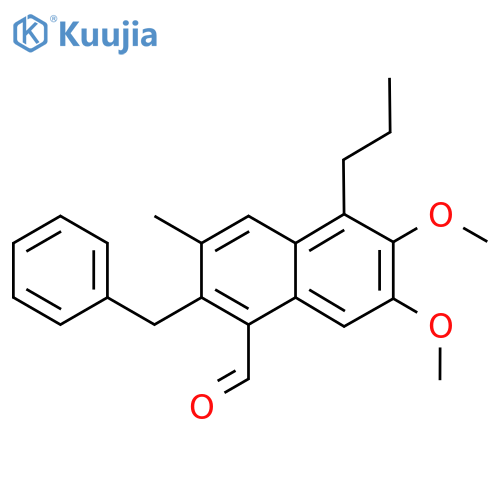 2-Benzyl-6,7-dimethoxy-3-methyl-5-propyl-1-naphthaldehyde structure