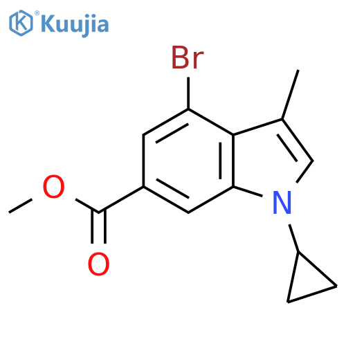 Methyl 4-bromo-1-cyclopropyl-3-methyl-1H-indole-6-carboxylate structure