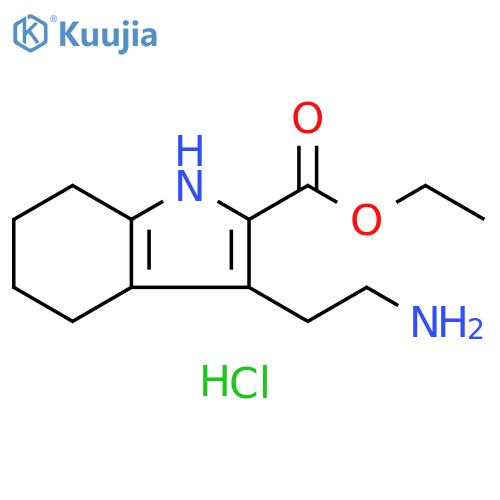 1H-Indole-2-carboxylic acid, 3-(2-aminoethyl)-4,5,6,7-tetrahydro-, ethyl ester, hydrochloride (1:1) structure