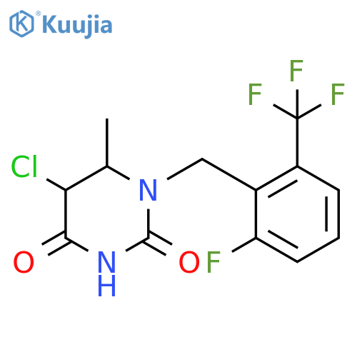 5-chloro-1-(2-fluoro-6-(trifluoromethyl)benzyl)-6-methyldihydropyrimidine-2,4(1H,3H)-dione structure