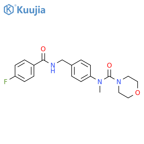 N-(4-((4-Fluorobenzamido)methyl)phenyl)-N-methylmorpholine-4-carboxamide structure
