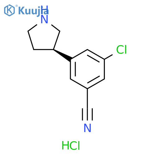 Benzonitrile, 3-chloro-5-(3R)-3-pyrrolidinyl-, hydrochloride (1:1) structure
