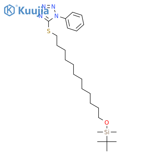 1H-Tetrazole, 5-[[12-[[(1,1-dimethylethyl)dimethylsilyl]oxy]dodecyl]thio]-1-phenyl- structure