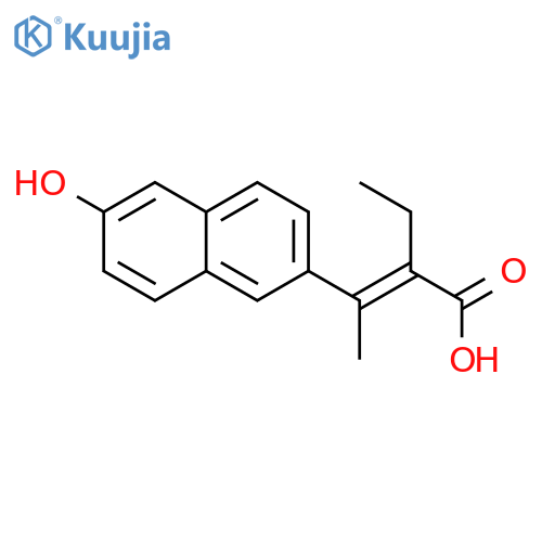 2-Butenoic acid, 2-ethyl-3-(6-hydroxy-2-naphthalenyl)-, (E)- structure