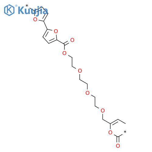 Poly(2,5-furandiylethylidene-2,5-furandiylcarbonyloxy-1,2-ethanediyloxy-1,2-ethanediyloxy-1,2-ethanediyloxy-1,2-ethanediyloxycarbonyl) structure