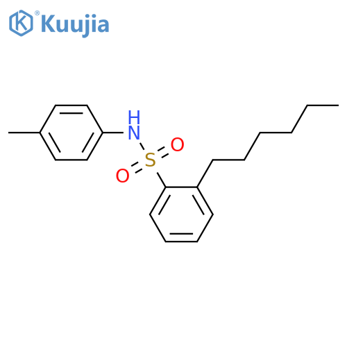 Benzenesulfonamide, 2-hexyl-N-(4-methylphenyl)- structure