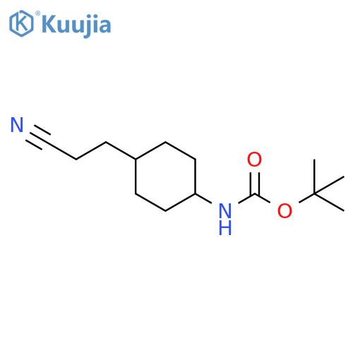 tert-butyl N-4-(2-cyanoethyl)cyclohexylcarbamate structure