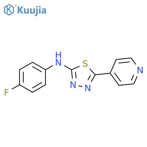 1,3,4-Thiadiazol-2-amine, N-(4-fluorophenyl)-5-(4-pyridinyl)- structure