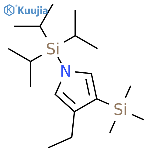 1H-Pyrrole, 3-ethyl-4-(trimethylsilyl)-1-[tris(1-methylethyl)silyl]- structure