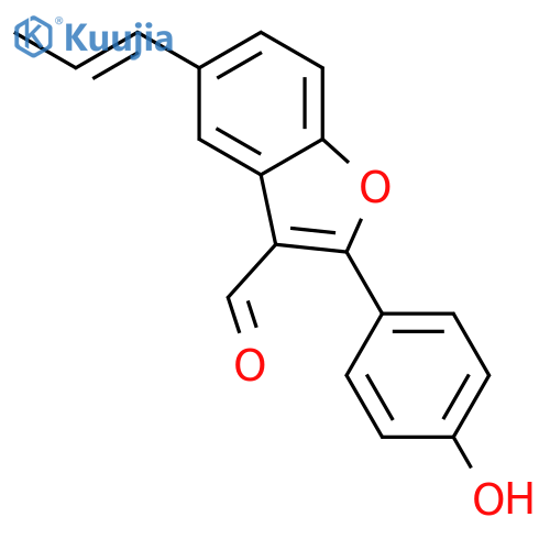 3-Benzofurancarboxaldehyde, 2-(4-hydroxyphenyl)-5-(1-propenyl)- structure