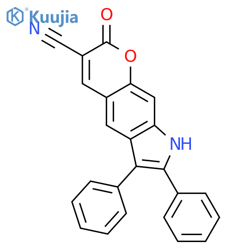 Pyrano[3,2-f]indole-3-carbonitrile, 2,8-dihydro-2-oxo-6,7-diphenyl- structure