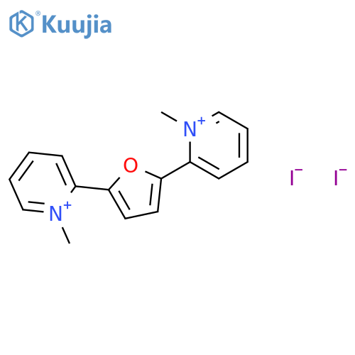 Pyridinium, 2,2'-(2,5-furandiyl)bis[1-methyl-, diiodide structure