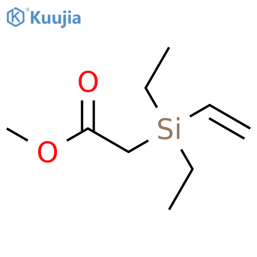 Acetic acid, (ethenyldiethylsilyl)-, methyl ester structure