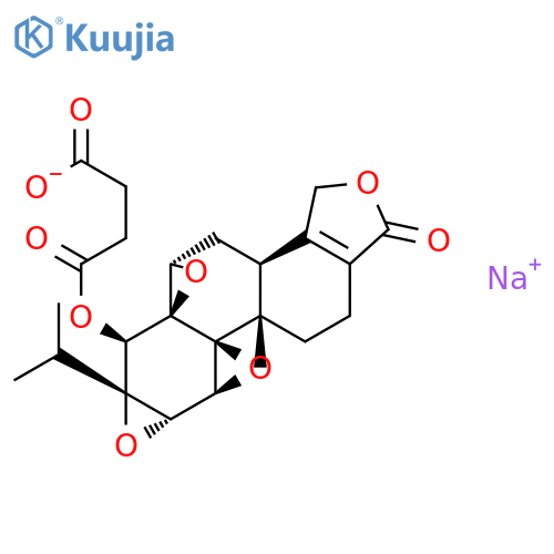 4-[(3bS,4aS,5aR,6R,6aS,7aS,7bS,8aS,8bS)-6a-Isopropyl-8b-methyl-1-oxo-1,3,3b,4,4a,6,6a,7a,7b,8b,9,10-dodecahydrotrisoxireno[6,7:8a,9:4b,5]phenanthro[1,2-c]furan-6-yloxy]-4-oxobutyric acid sodium salt structure