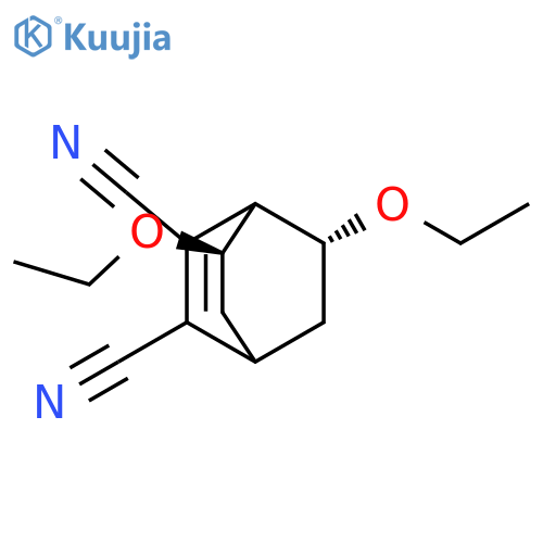 Bicyclo[2.2.2]oct-2-ene-2,3-dicarbonitrile, 5,8-diethoxy-, (5R*,8R*)- structure