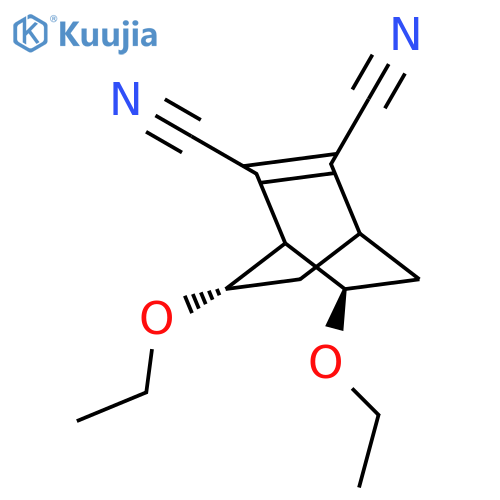 Bicyclo[2.2.2]oct-2-ene-2,3-dicarbonitrile, 5,8-diethoxy-, (5R*,8S*)- structure