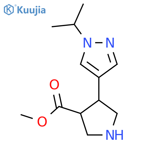 methyl 4-1-(propan-2-yl)-1H-pyrazol-4-ylpyrrolidine-3-carboxylate structure
