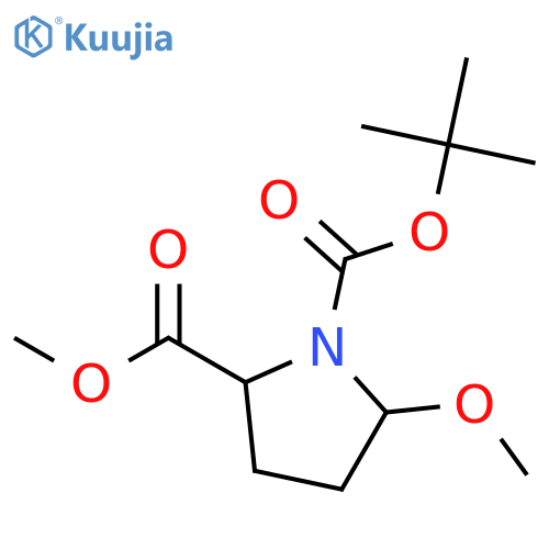 1,2-Pyrrolidinedicarboxylic acid, 5-methoxy-, 1-(1,1-dimethylethyl) 2-methyl ester, (2S)- structure