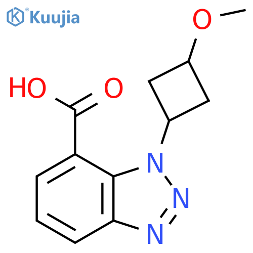 1-(3-methoxycyclobutyl)-1H-1,2,3-benzotriazole-7-carboxylic acid structure