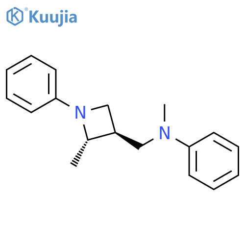 3-Azetidinemethanamine, N,2-dimethyl-N,1-diphenyl-, trans- structure