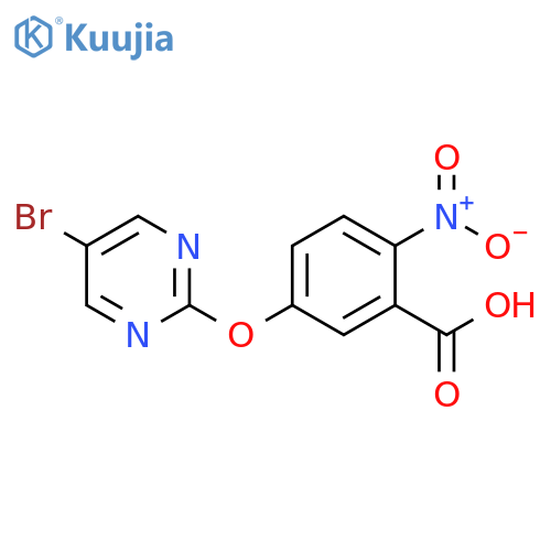 5-[(5-Bromo-2-pyrimidinyl)oxy]-2-nitrobenzoic acid structure