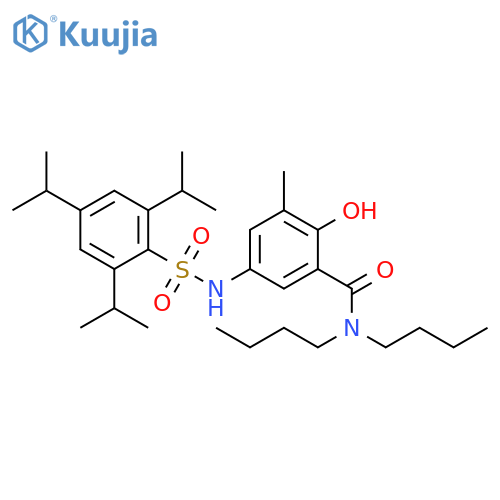 Benzamide,N,N-dibutyl-2-hydroxy-3-methyl-5-[[[2,4,6-tris(1-methylethyl)phenyl]sulfonyl]amino]- structure