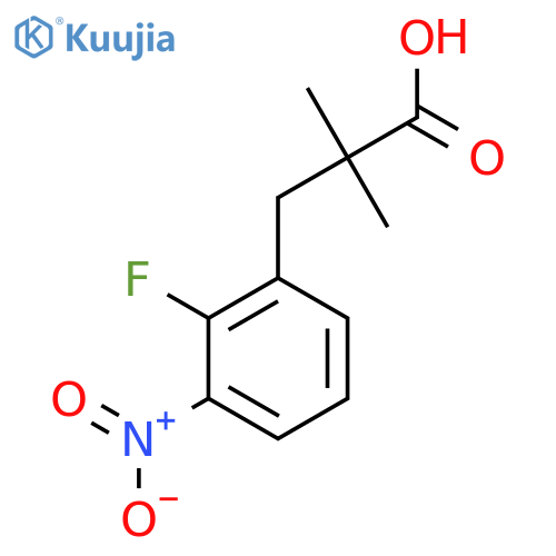 3-(2-fluoro-3-nitrophenyl)-2,2-dimethylpropanoic acid structure