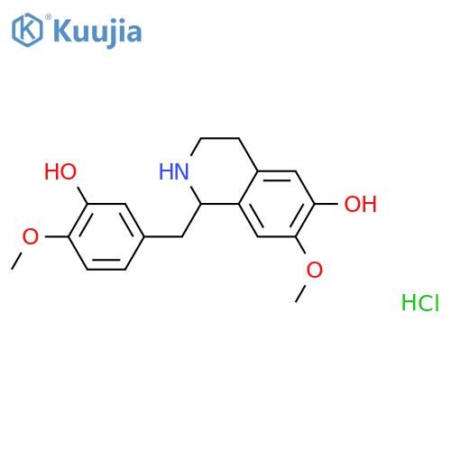 6-Isoquinolinol,1,2,3,4-tetrahydro-1-[(3-hydroxy-4-methoxyphenyl)methyl]-7-methoxy-,hydrochloride structure