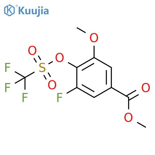 Benzoic acid, 3-fluoro-5-methoxy-4-[[(trifluoromethyl)sulfonyl]oxy]-, methyl ester structure